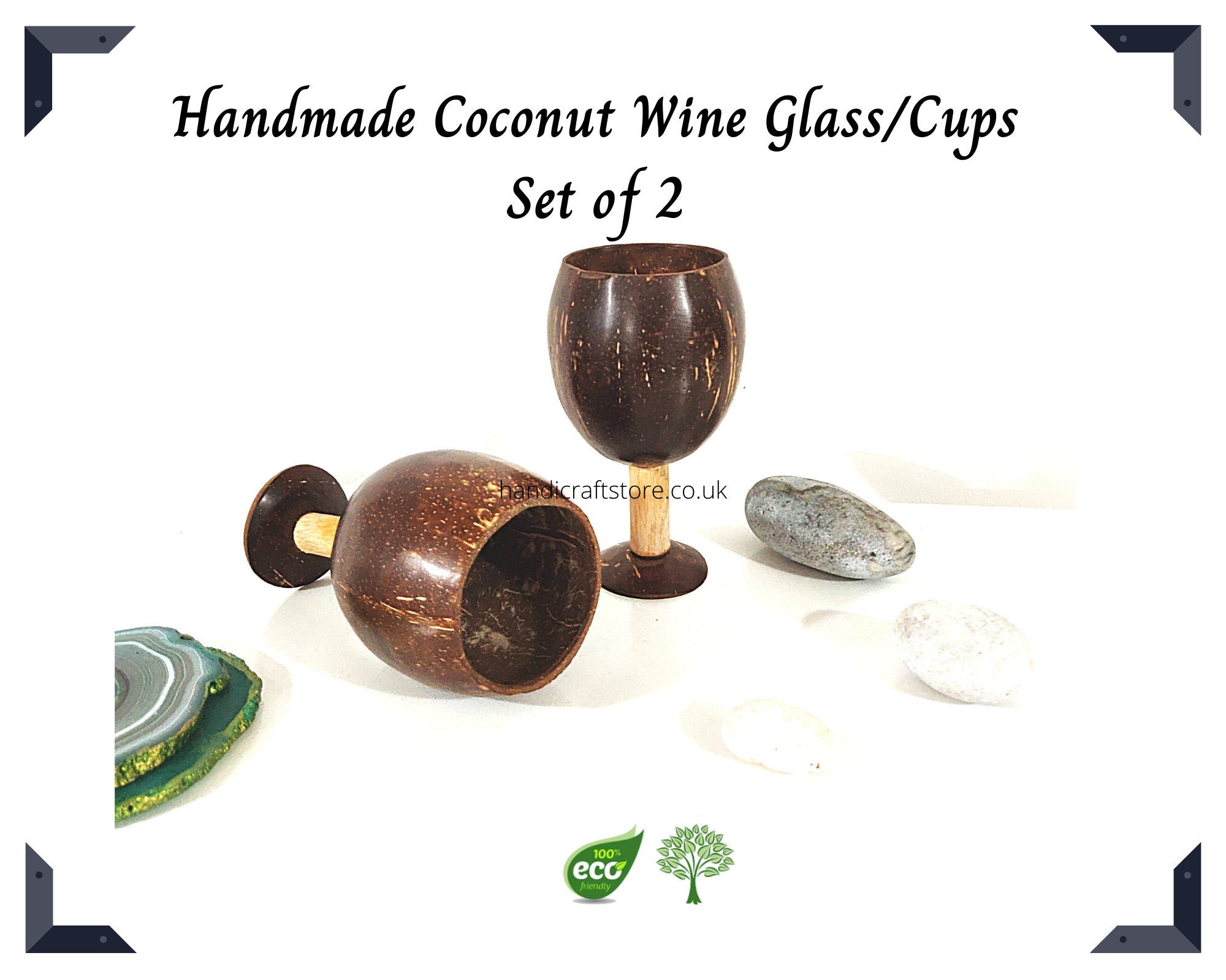 Coconut Cups, Set of 2 Coconut Shell Cups